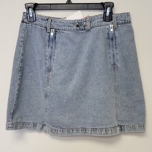 GB Gianni Bini Mini denim Jean Skirt Light Blue L